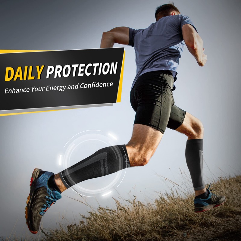 CAMBIVO Calf Compression Sleeve Men and Women, Footless Compression Socks