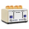 Toaster 4 Slice, KitchMix Bagel Stainless Toaster with LCD Timer,