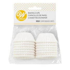 Wilton Mini Baking Cups - Use Mini Baking Liners for Baking Cupcakes or Muffins, Ideal for Holiday Candy and Nuts Too, White, 1.25-Inch Diameter, 350-Count