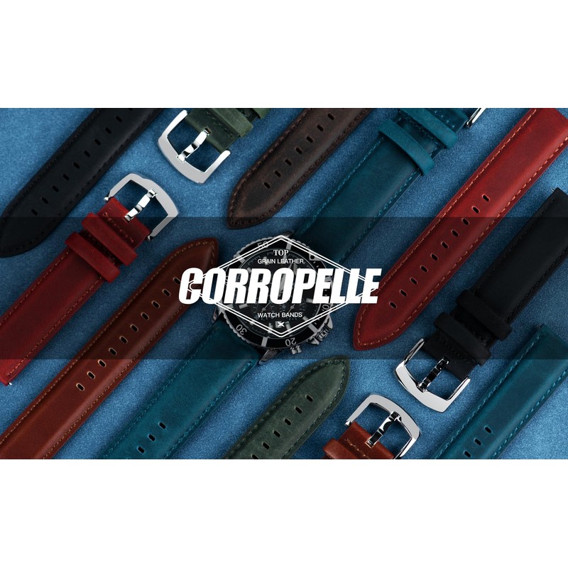 CORROPELLE Watch Band, Genuine Leather, Quick Release, 0.75, 0.7, 0.87,
