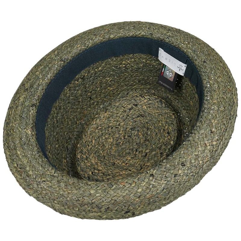 LIERYS Burney Porkpie Men's Summer Hat Made of Raffia Straw