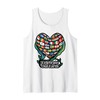 Patriotic World Map Flags Heart for Patriotic Traveler Tank Top