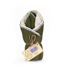 Country Cottons Old Fashion 100% Cotton Dishcloths - Set of 4 Mixed Colors - 2 Sage/2 Natural -11" x 11"