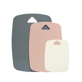 AKINOYAMA Chopping Boards Set of 3, Kitchen Chopping Boards with Handle, BPA-Free, Dishwasher Safe Chopping Boards, Multi Colour Chopping Board Set (Pink)