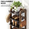 Wooden 8 Tiers Vertical Shoe Rack with Hooks