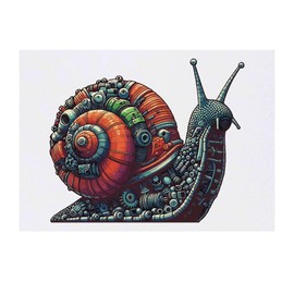 'Steampunk Snail' Temporary Tattoo - Water Resistant, Skin-Safe, Non-Toxic Transfer (TO00079799)