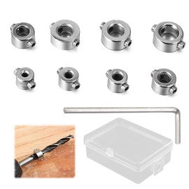 8-piece depth stop ring set, drill depth limiter limit the depth of the drill, 3-10 mm precise drilling depth control, positioner ring set for drills, locator depth limiter dowels