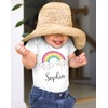 SpecialMe® Baby Bodysuit with Name Print Motif Rainbow Cloud Heart