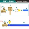 Brass Pipe Adapter, 12 Pieces 8 mm Barb x 3/4
