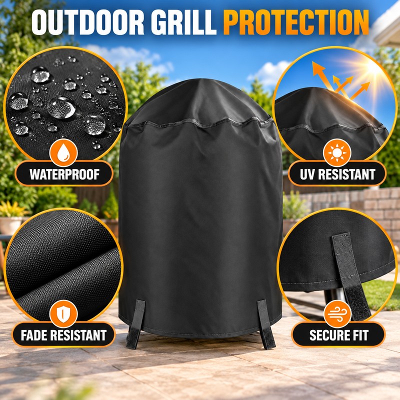 Waterproof BBQ Grill Cover for Outdoor Protection – Anti-UV Fade-Resistant