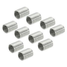sourcing map Thread Reducing Nuts Insert M12 x 1mm Male to M10 x 1mm Fine Thread Female Adapters 15mm Long Pipe Fitting Conversion Sleeve Reducer, Pack of 15