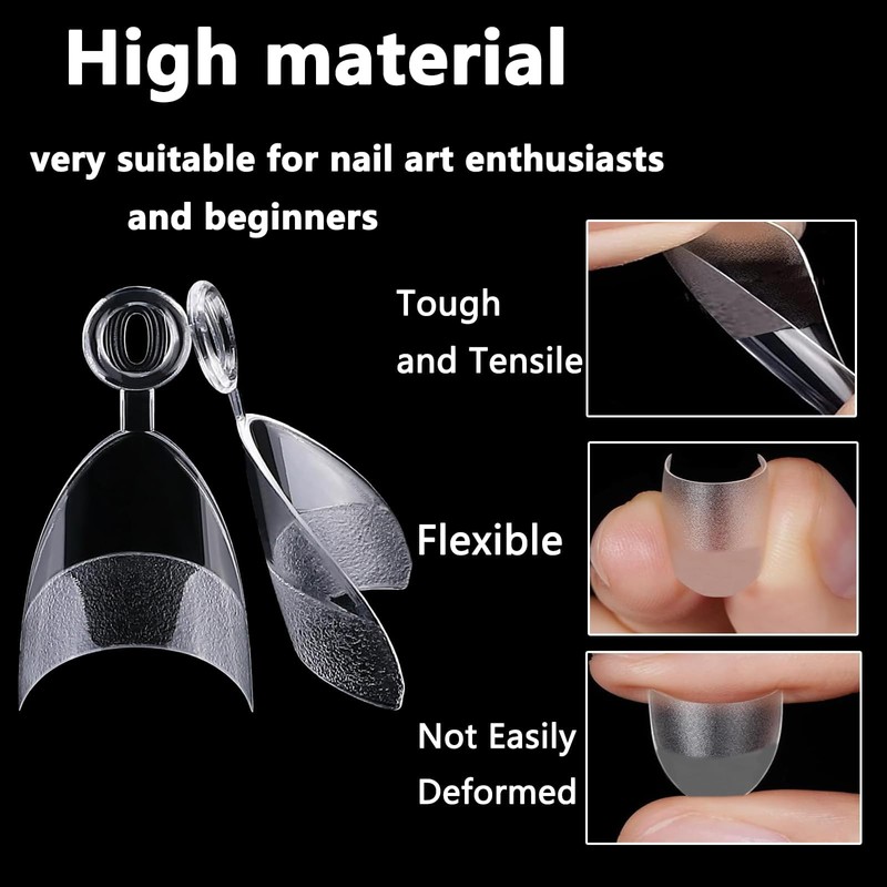 240pcs 12Sizes Almond Nail Tips Short Nail Tips,Clear False Nails,