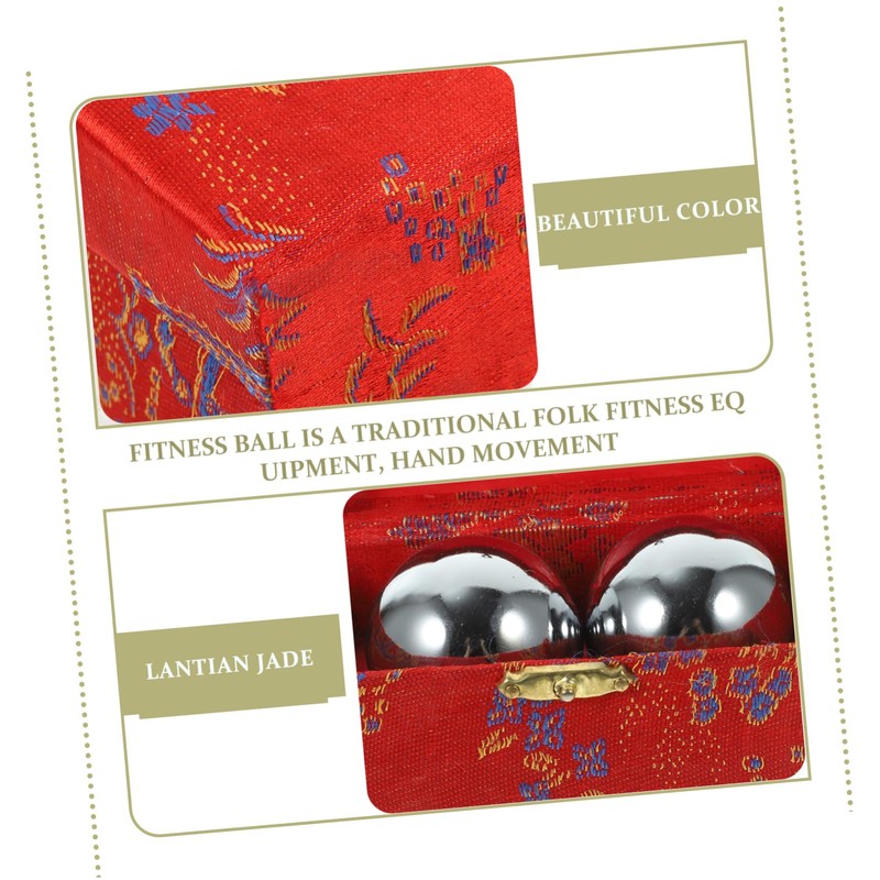 Mikinona 1 Set Metal Hand Exercise Balls Baoding Chiming Balls