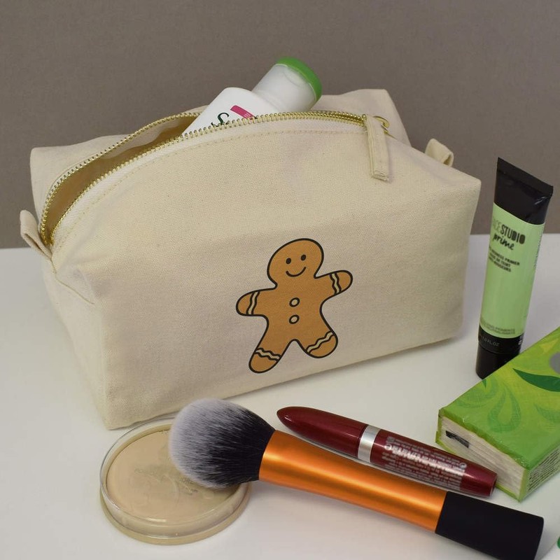 'Gingerbread Man' Canvas Wash Bag/Makeup Case (CS00044179)