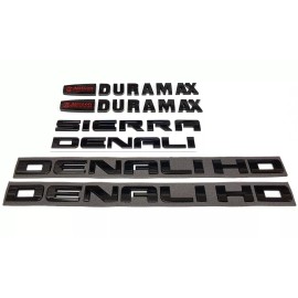 GMC AUTO 6PC Set 11-19 Gloss Black GMC Sierra Denali Duramax 2500HD 3500HD Emblem Letters