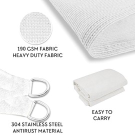 SHADEWIZ Custom Size 14' x 23' White Rectangle Sun Shade Sail Canopy Awning for Patio Backyard Lawn Garden Outdoor Activities Commercial Grade UV Block Mesh swz0810, We Can Make Custom Sizes