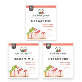 A Blend Above Heaven Sake Cheesecake Dessert Mix, 3 Pack, No-Bake Cheesecake, Fruit Dip, Dessert Mix, Bagel Topping, Frosting, Cheesecake Filling, Quick and Easy to Make, Makes 16 Ounces, Cream Cheese, Whipped Topping, Gluten-Free, No MSG, No Sodium, No 