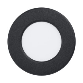 EGLO Fueva 5 LED Recessed Spotlight, Diameter 8.6 cm, LED Spotlight Made of Steel and a Plastic Light Area, LED Recessed Light Black, White, Flat Recessed Bathroom Spotlight, Low Installation Depth 26