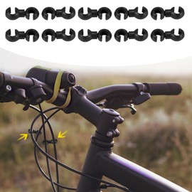 X AUTOHAUX 20pcs Bike Brake Cable Clip S Style Clamp Plastic Black for Mountain Bike Road Bicycle