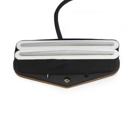 ROZILO White Dual Rail Bridge Pickup for Telecaster Electric Guitar Black with Silver For FD Telecaster Electric Guitar