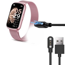 Blueshaweu Charging Cable Compatible with Sanorum Smartwatch Women's 1.47 Inch CS5, Cable Charger Charging Station for Sanorum CS5 Smartwatch 1.47 Inch (Black + White)