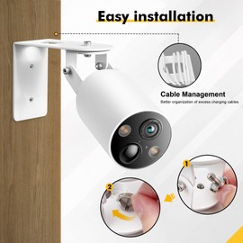 MagitcSee Anti-Theft Camera Wall Mount Compatible with Tapo MagCam(Tapo C425),360° Adjustable Anti-Drop Metal Tapo Security Camera Mount Bracket Provides Better Viewing Angle,White