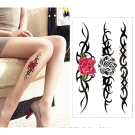 EROSPA® Tattoo Sheet Sticker Temporary Flower Roses Triabal