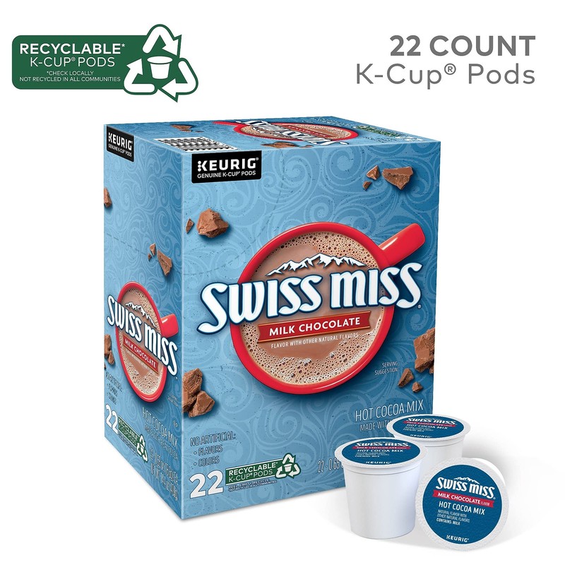 Swiss Miss Milk Chocolate Hot Cocoa, Keurig K-Cup Pods, 22/Box