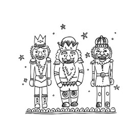 Newstamps 3 Nutcracker Large Wooden & Rubber Stamp for Card Making, Wooden Stamp, Christmas, Christmas Card, Advent, Scrapbook, Textile Stamp, Decoration, Children