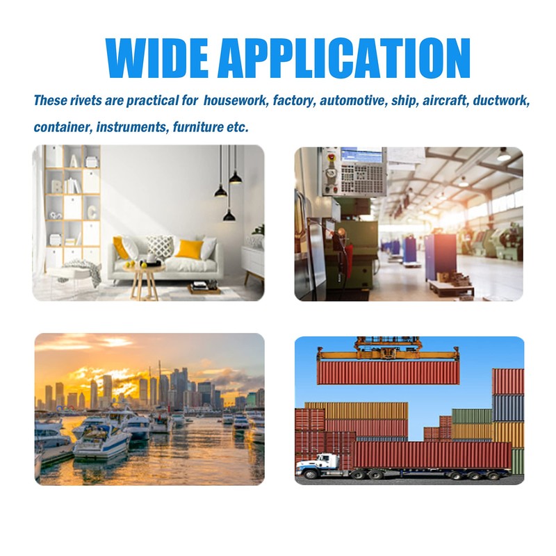 BESTYCHAO 150pcs 7 Sizes Aluminum Blind Rivets, Pop Rivets Assortment