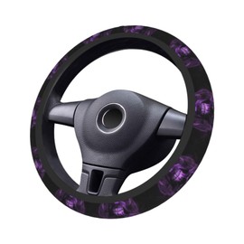 Foruidea Purple Skull Printed Car Steering Wheel Cover Neoprene Automotive Steering Wheel Cover Anti Slip and Sweat Absorption Auto Car Wrap Cover Fit Most Cars 15 Inch