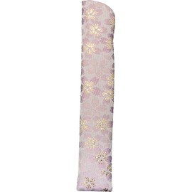 Matsumi Kogei Folding Fan Holder, 8.7 inches (22 cm), Gold Brocade, Purple