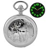 Tiong Silvery Hollowed Out Double Deer Quartz Men's Pocket Watch,Luminous