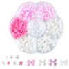 EIROVYA Nail Charms,1 Schachtel Blumen Nagel Charms 3D Rosa Bogen