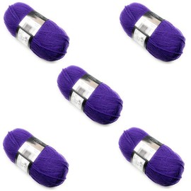 Lexicon Select Pack of 5 x 100g Balls Purple Double Knitting Wool - Twirling