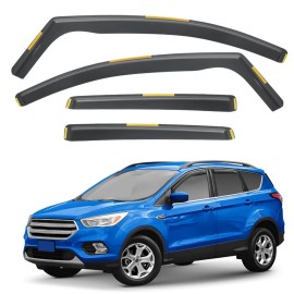 GEARZAAR For 2013-2019 Ford Escape In-Channel Window Visors Vent Rain Guards Deflector