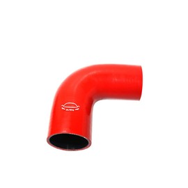 TenkeAuto High Performance 4-Ply Reinforced 2.25"-2.5" ID 90 Degree Elbow Reducer Coupler Silicone Hose Turbo/Intercooler/Piping (RED 2.25"-2.5")