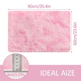 JiaoBaba Small Area Rug for Bedroom 2x3ft Mini Tie-Dye Pink Fluffy Rug Mat Bedside Throw Rug for Kids Room Boys Teens Nursery Baby Dorm Living Room Home Decor Aesthetic Carpets