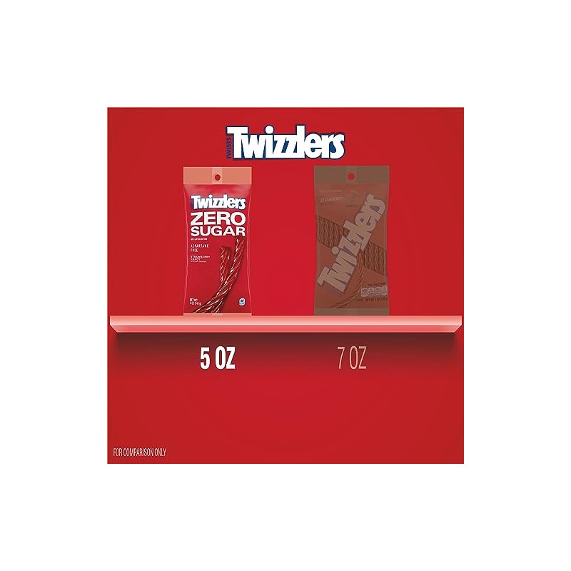 TWIZZLERS Twists de fresa sin azúcar (bolsa de 5 onzas)