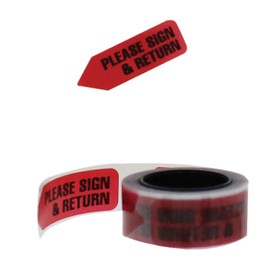 Redi-Tag 91037 Arrow Message Page Flag Refills, "Please Sign & Return", Red, 120 per Roll (Box of 6 Rolls)