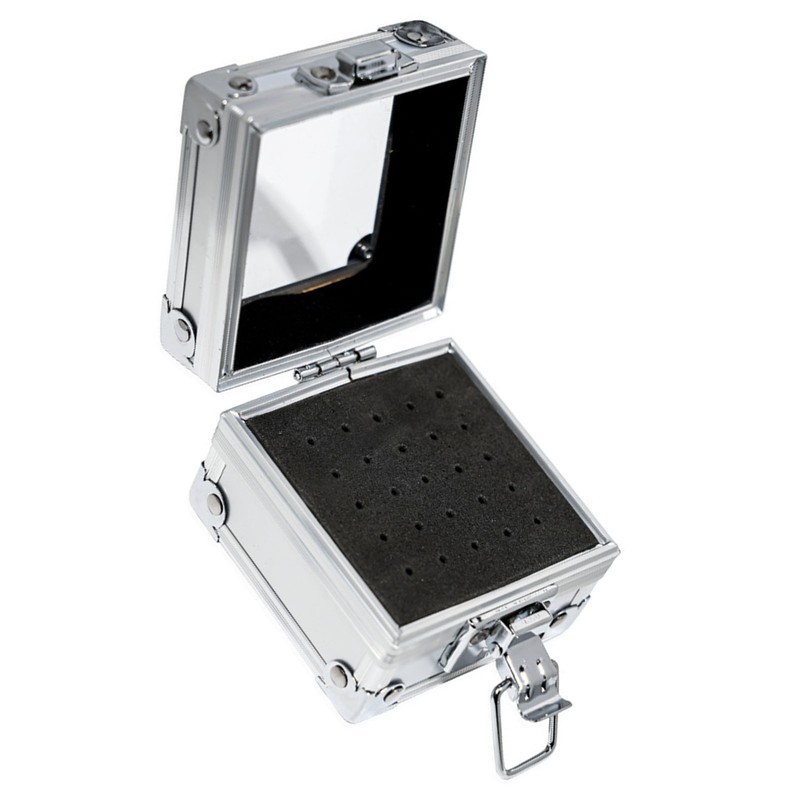 Nail Drill Bit Holder Case 25 Holes Transparent Flip Cover