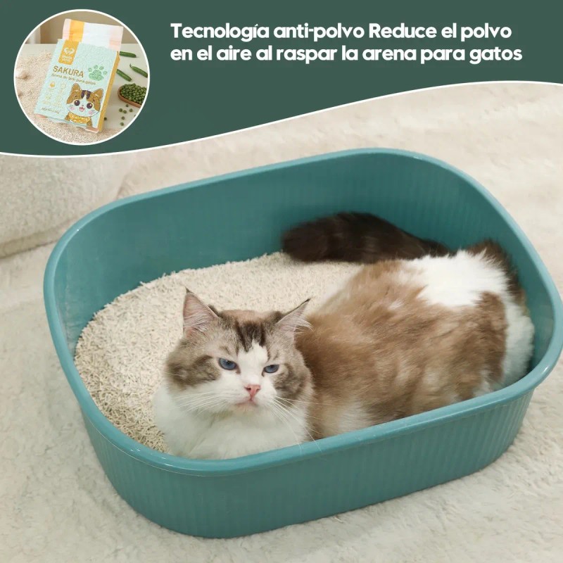3pcs Tofu Arena Para Gatos 6 Litros Te Verde