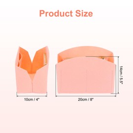uxcell Purse Organizer Insert, Portable Felt Organizer Bags with Metal Zipper Multiple Compartments Purse Liner for Domed Satchel, Tote Bag, Handbag Shaper (8" x 4" x 5.5", Pink)