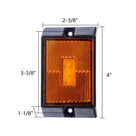 CZC AUTO LED Amber Side Marker Lights Sealed Submersible LED Clearance Reflector Lamps Waterproof Trailer Running Lights for 12V Boat Trailer Truck Marine RV (2 pack)