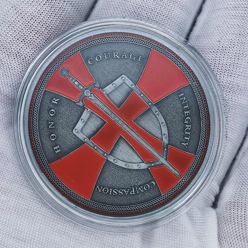 Knights Templar Motivational Challenge Coins Christian Red Cross Religious Collection