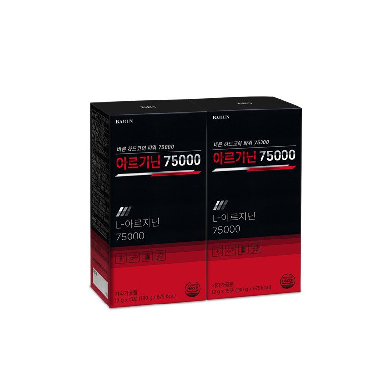건강한약속바른 바른 활력증진 고함량 아르기닌 75000 15포x2박스(총 30포) Healthy Promise