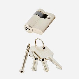 Jeriup 40mm Half Cylinder with 3 Yale Keys, Half Euro Profile Cylinder, Single Side Open Copper Lock Cylinder, Anti-Rust Corrosion Resistant Anti-Theft Wooden Door Lock Cylinder