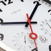 NEXTIME Wall Clock with Thermometer and Hygrometer-35cm Ø White-Clematis, Aluminium,