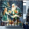 Mocsicka Christmas Shower Curtain for Girls Kids Cute Little Girls