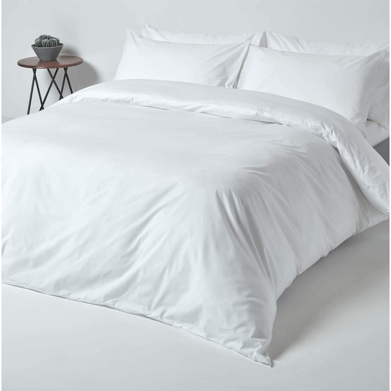HOMESCAPES White Extra Deep Fitted Sheet (18”) Single 200 TC